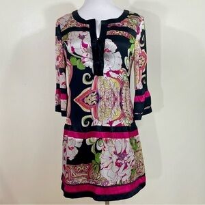 Bebe Silk Floral Print Multicolor Women’s Shift Dress Size M